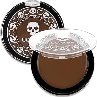 UCANBE Brown Face Body Paint Makeup Foundation, Non-Toxic Greasepaint for Kids & Adult, Waterproof Cream Face Painting Kit for Halloween Werewolf Leopard Camo Hunting SFX Make Up, Cosplay & Costumes