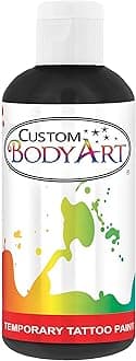 Custom Body Art Black Airbrush Body Paint 8oz - Alcohol-Based, Waterproof, Body Paint for Adults, Cosplay, Temporary Tattoos