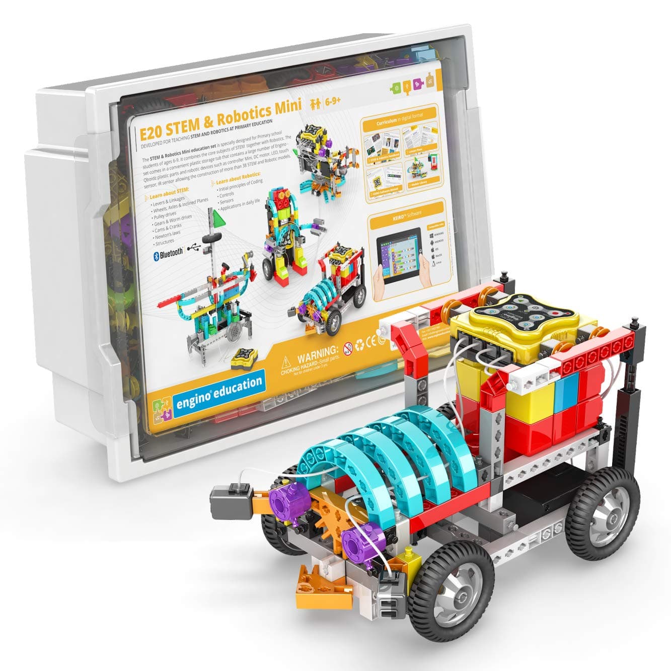 Engino - Classroom & Makerspace Solutions | STEM & Robotics Mini Set - STEM Learning Activities - User-Friendly Coding (38+ Model Options) | Perfect for Home Learning, Multi
