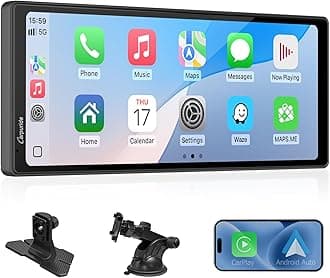 CARPURIDE 10.26 Inch Wireless/Wired Apple CarPlay, Android Auto and Mirror Link - 1600 * 600 IPS Touch Screen Portable Car Stereo, Bluetooth Audio, Siri, Navigation Car Screen for All Vehicles