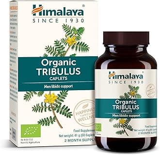 Himalaya Organic Tribulus (Goshkura) for Male Health, Libido, Urinary Support, Stamina, Energy, 688 mg, 2 Month Supply, 60 Caplets