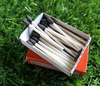 Small Size Wax Match Box / 2800 Safety Wax Match Sticks - Pack of 100 Box