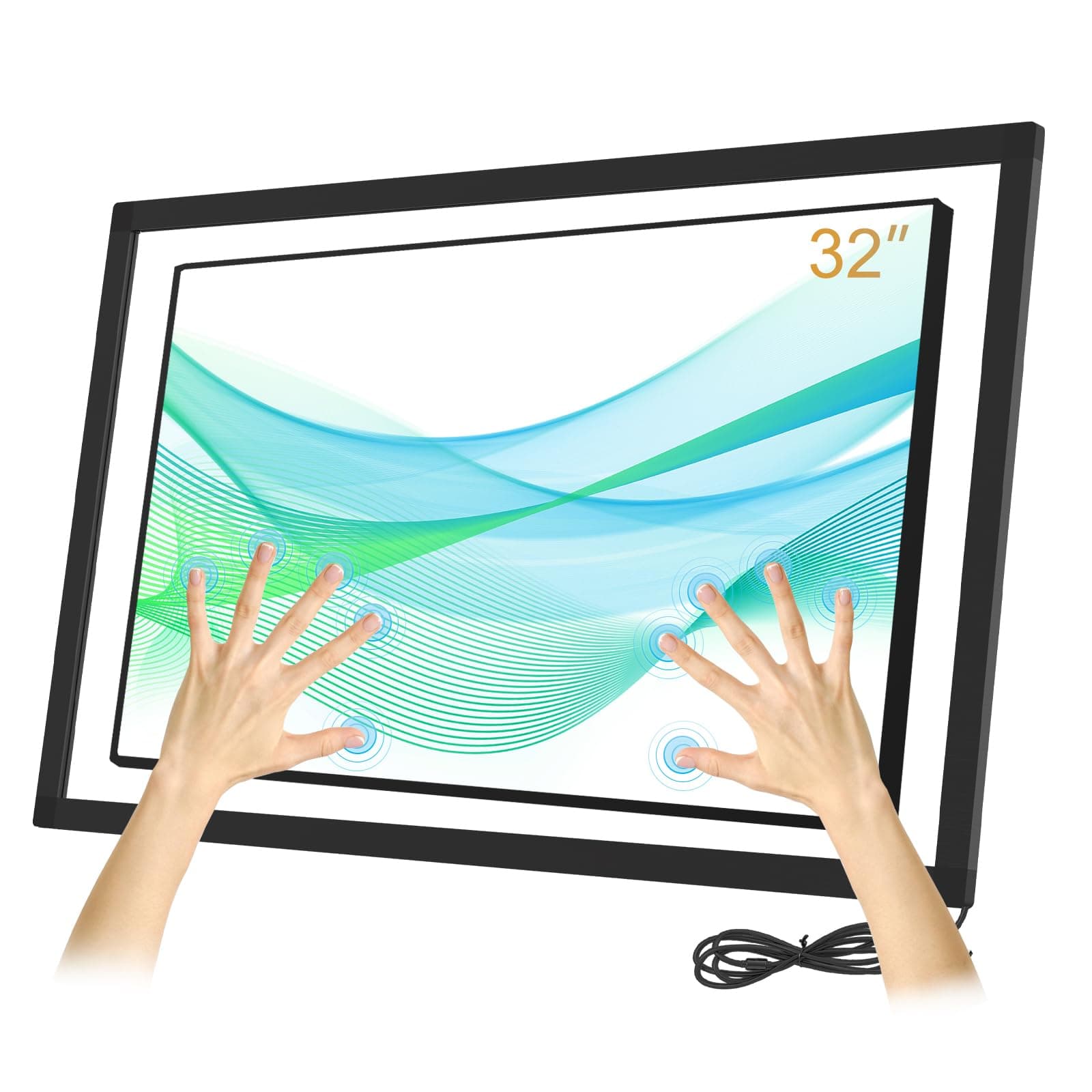 32 Inch Infrared Touch Screen Frame - 20 Point Interactive Ir Touch Panel Overlay for Monitor TV Frame, Whiteboard