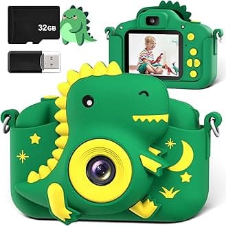 GREENKINDER Kids Camera 2.0” Screen Dual Lens Cameras, 20MP & 1080P Video Camcorder, Kids Digital Camera with 32GB Card, Childrens Camera Boys Gifts for Girls Toys Age 3-12