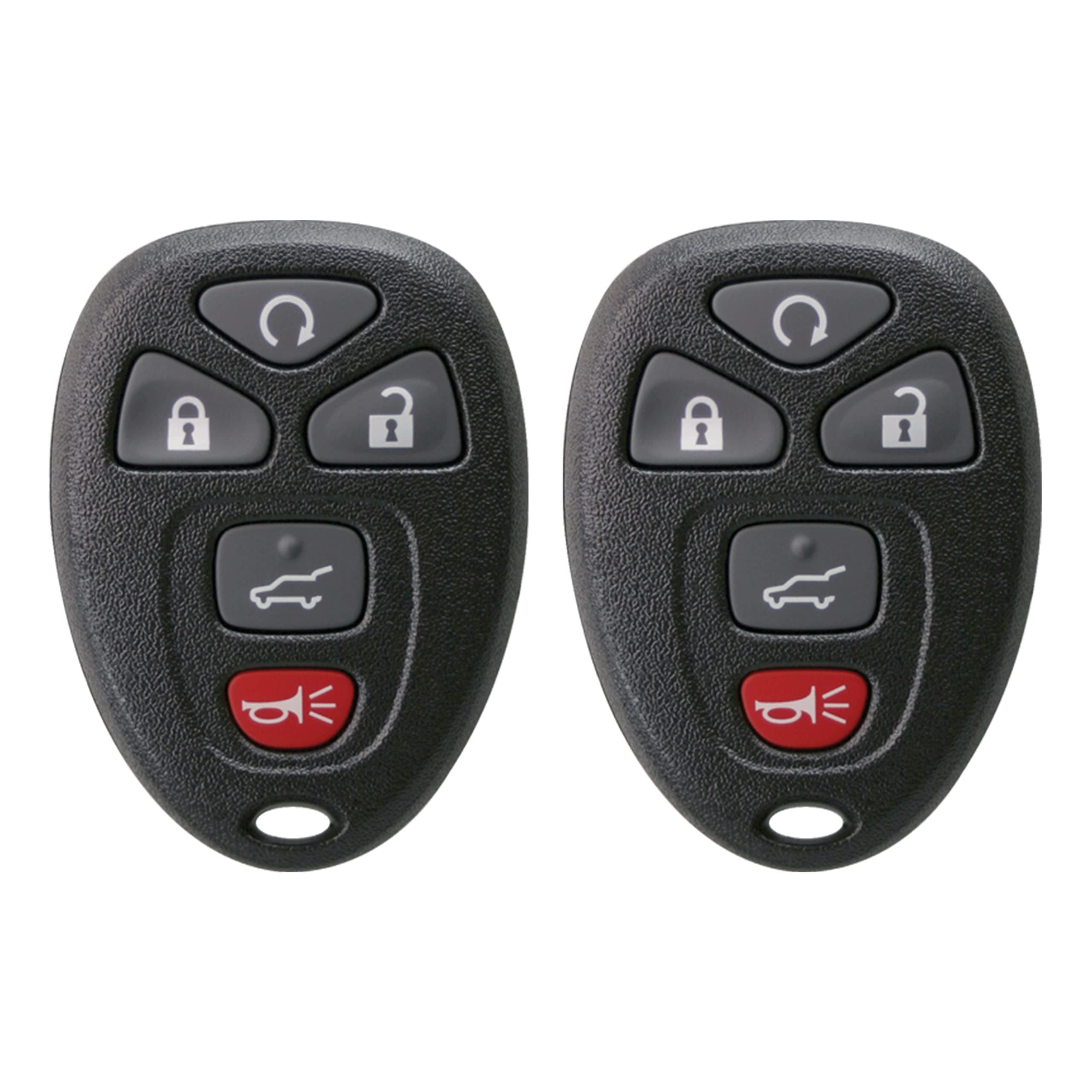 Keyless2Go Replacement for Keyless Entry Car Key Vehicles That Use 5 Button 15913415 OUC60270 OUC60221, Self-Programming - 2 Pack