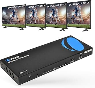 OREI HDMI Splitter 1 in 4 Out – 4K@30Hz HDMI 2.0 Splitter with HDCP 1.4, EDID Management, and LPCM/Dolby/DTS Audio Support–Compact Plug & Play Design