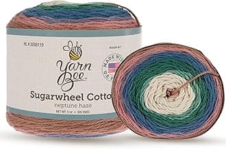 Yarn Bee 3 - Light Cotton Yarn Skein 335 Yards for Crocheting & Knitting Blankets, Hats & More Craft Supplies in Neptune Haze