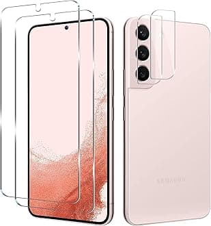 - Galaxy S22 Tempered Glass Screen Protector + Camera Lens Protector [ 2 + 2 Pack ][Case Friendly] [Anti-Scratch] [Ultrasonic Fingerprint Unlock] Clear HD Glass Protective Film for Samsung Galaxy S22