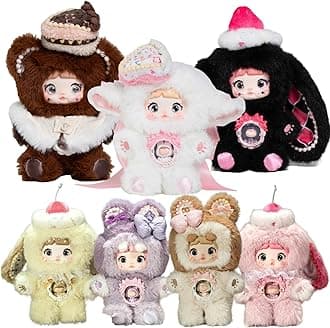A Bite of Sweetheart Series Plush Blind Box, 1 of 7 Possible Styles, 6 Regular and 1 Hidden Model for Collection (Pack of 1)