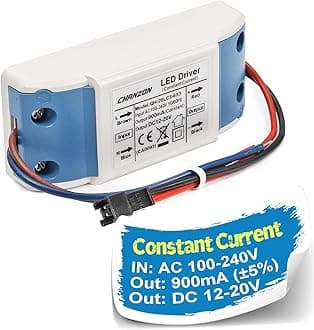 Chanzon LED Driver 900mA (Constant Current Output) 12V-20V (Input 100-240V AC-DC) (4-6) x3 12W 15W 18W 20W Power Supply 900 mA Lighting Transformer Drivers for High Power COB Chips (Plastic Case)