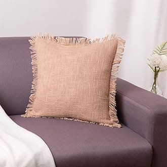 haus & kinder Decorative Cushion Cover | Sandstone Luxe Throw Cushion Cover for Sofa, Living Room | Cotton Cushion Covers 16 Inch X 16 Inch