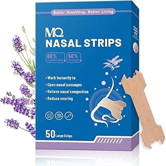 50ct Nasal Strips for Snoring Lavender Scent Nose Strips for Breathing Extra Strength Snore Strips to Open Nasal Passages, Relieve Nasal Congestion