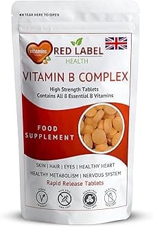 Vitamin B Complex High Strength 180 Tablets (6 Months Supply) - B1, B2, B3, B5, B6, B12, Biotin & Folic Acid for Men & Women, Vegan & Vegetarian-Friendly