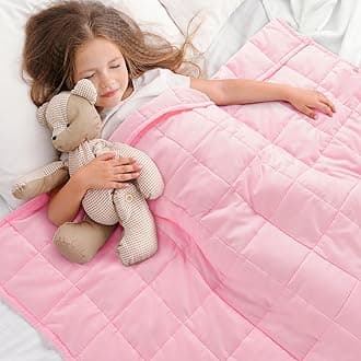 Kivik Weighted Blanket 3 lbs, Small Weighted Blanket 3 Pounds, Mini Heavy Blanket Throw, Breathable Cooling & Warm Blankets, Machine Washable, 36x48 Inches Pink