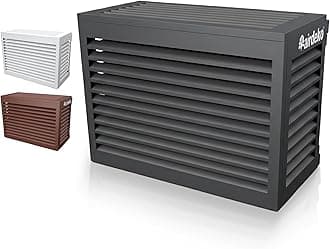 airdeko Mini Split Air Conditioner Covers for Outside Units - Anti-Theft Sturdy Aluminum AC Cover for Mini Split System Outdoor Condenser - Fits Over 24000 BTU - Charcoal Grey