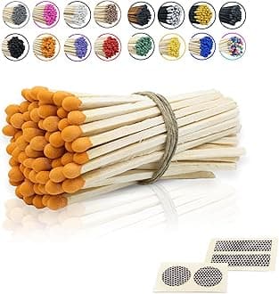 4" Inch Long Wooden Refill Matchsticks with Strike Stickers - Safety Matches Wholesale Bulk Loose by Chandler Studio (100 Pieces, Orange)