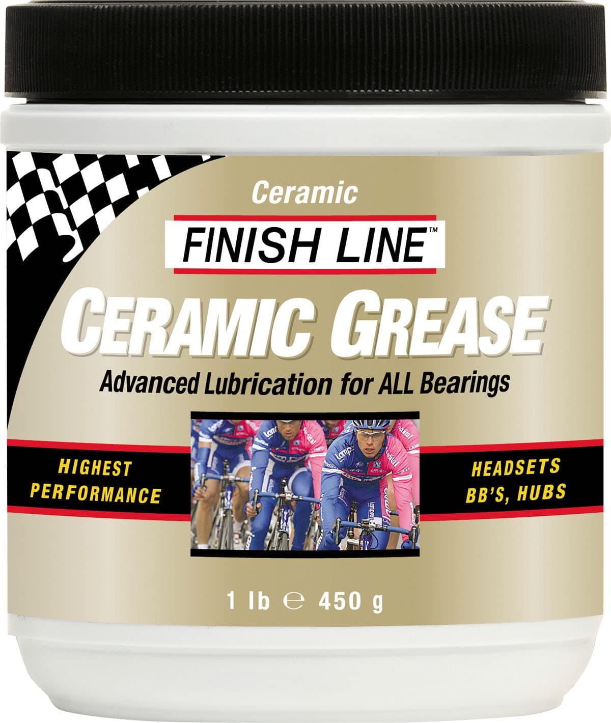 Finish Line Ceramic Grease for Bicycles, Advanced Ceramic Bearing Lubricant for Bottom Brackets, Hubs and Headsets, Reduces Friction and Heat, Waterproof Rust Protection