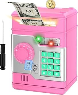 Kids Electronic Piggy Bank, Large Capacity ATM Bank Toy for Boys Girls Ages 3-10