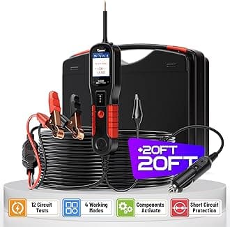 VDIAGTOOL V200 Automotive Circuit Tester, Power Circuit Probe Tool, 12-24V Electrical Short Open Breaker Circuit Finder, AC/DC Current Resistance, Duty Cycle, & 20FT Extension Cord, for 99% Cars