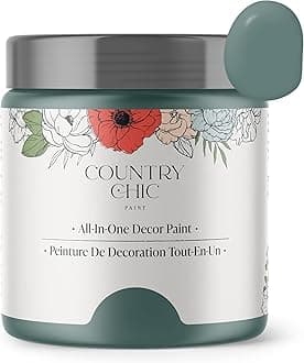 Country Chic All-in-One Chalk Paint for Furniture, Cabinets, Home Decor, Eco-Friendly, Matte Finish, Built-In Primer & Top Coat for Wood, Metal - Wanderess (Teal) - Pint 16 oz (475 ml)
