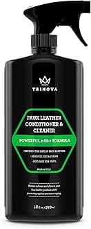 TriNova Vinyl and Faux Leather Cleaner & Conditioner - Keep Seats, Jackets, Vinyl, Handbags, Sofas, Couches, Shoes, Boots & More Looking New