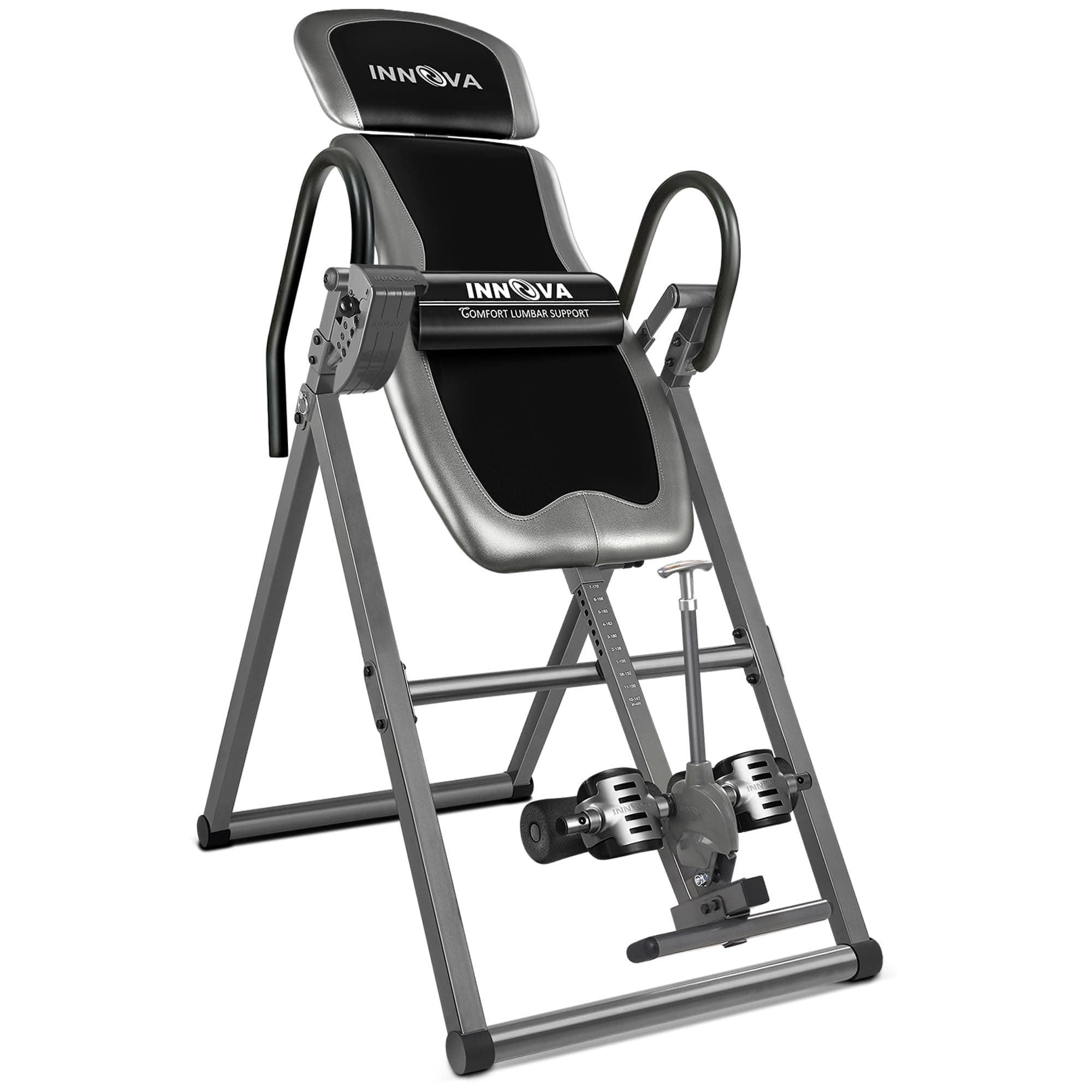 Innova Inversion Table with Adjustable Headrest, Reversible Ankle Holders, and 300 lb Weight Capacity