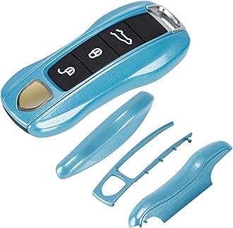 AeroBon 3-Piece Painted Key Fob Cover Compatible with Porsche Key Shell, Key Fob Shell Replacement (MK2, Frozen Blue)