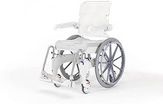Invacare Aquatec Ocean Ergo Shower and Commode Chair with Collection Pan, Lid and Pan Support Guide Rail and 24" Wheels, OCEANERGOSP