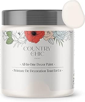 Country Chic All-in-One Chalk Paint for Furniture, Cabinets, Home Decor, Eco-Friendly, Matte Finish, Built-In Primer & Top Coat for Wood, Metal - No Wax Needed (Crinoline (Off White), Sample (4 oz)) -