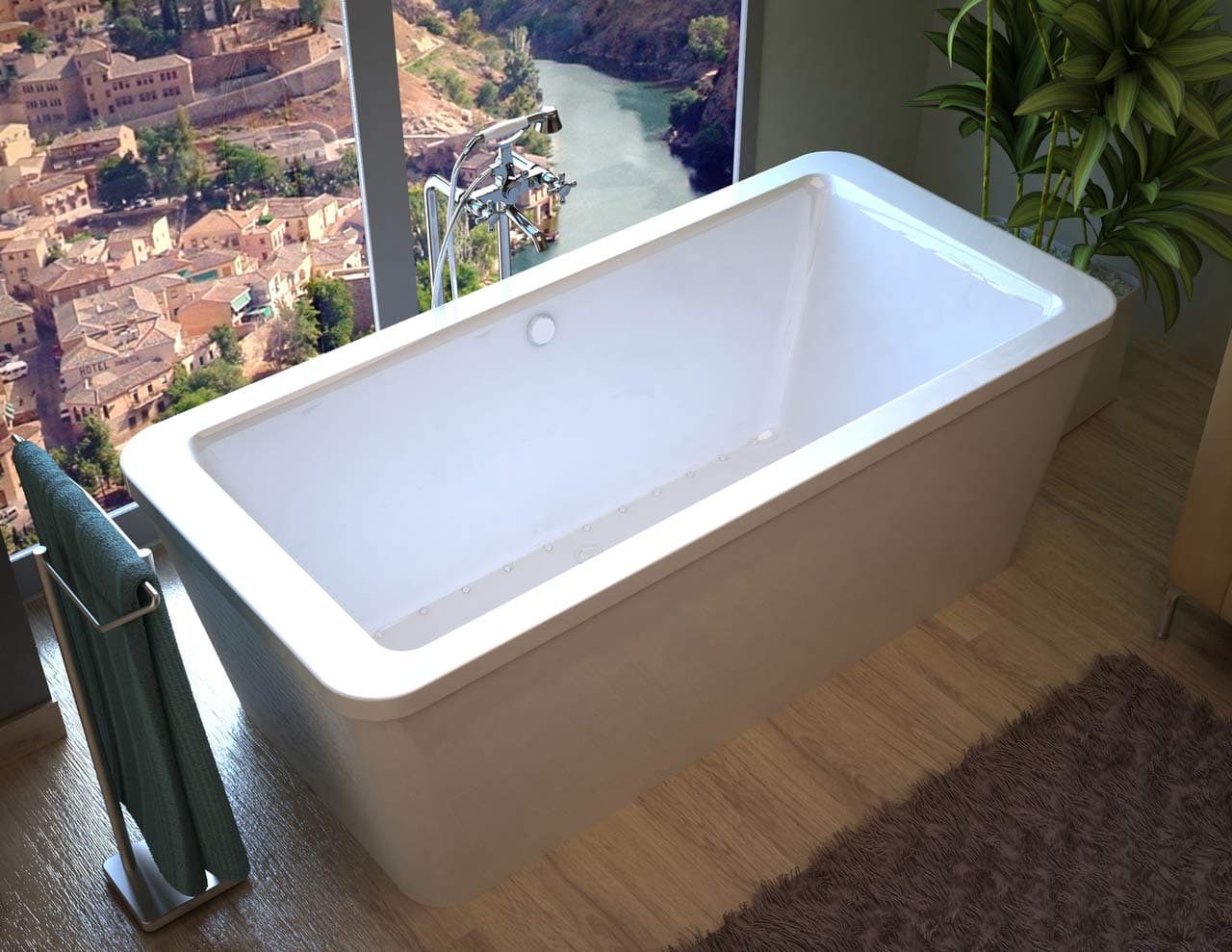 Atlantis Whirlpools3267AA Aquarius 32 x 67 x 22 inch Rectangular Freestanding Air Jetted Bathtub