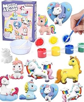 SUPER TOY DIY Mould and Paint Craft kit, Paint Your Own Unicorn Painting Kit Plaster Figurine Set with Pigments, Palette & Mold Art & Craft Set - Educational Toys for 3-12+ Year Old Boy & Girl