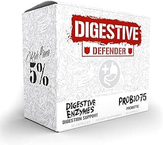 5% Nutrition Rich Piana Digestive Defender 2-in-1 Box with Probio-75 | Probiotic + Prebiotic & Diges-Ten Digestive Enzyme Formula (30 Svgs)