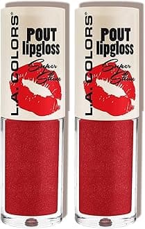 L.A. COLORS Pout Shiny Lipgloss, Hot Lips CLG646 (Pack of 2)
