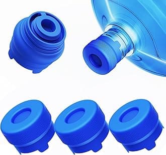 【Upgraded】Morsatie Reusable 3 & 5 Gallon Water Jug Cap, No Leaking & Popping Open, Food Grade Silicone Replacement Cap for 55mm Standard/Screw/Crown Top Water Bottle & Water Pump Dispenser, 3Pcs