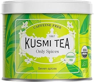 Kusmi Tea Only Spices - 100 gr Loose Tea Tin - Spicy Organic Herbal Tea with Cinnamon, Aniseed, Ginger, Licorice, Fennel & More Spices - Caffeine Free