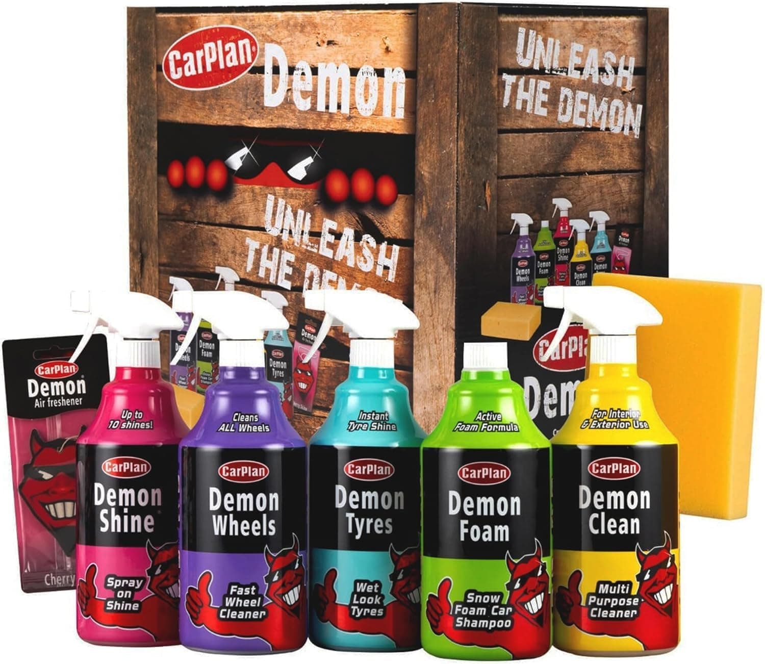 Demon 7pc Car Care Gift Pack - Includes Demon Shine, Wheels, Foam, Tyres & More