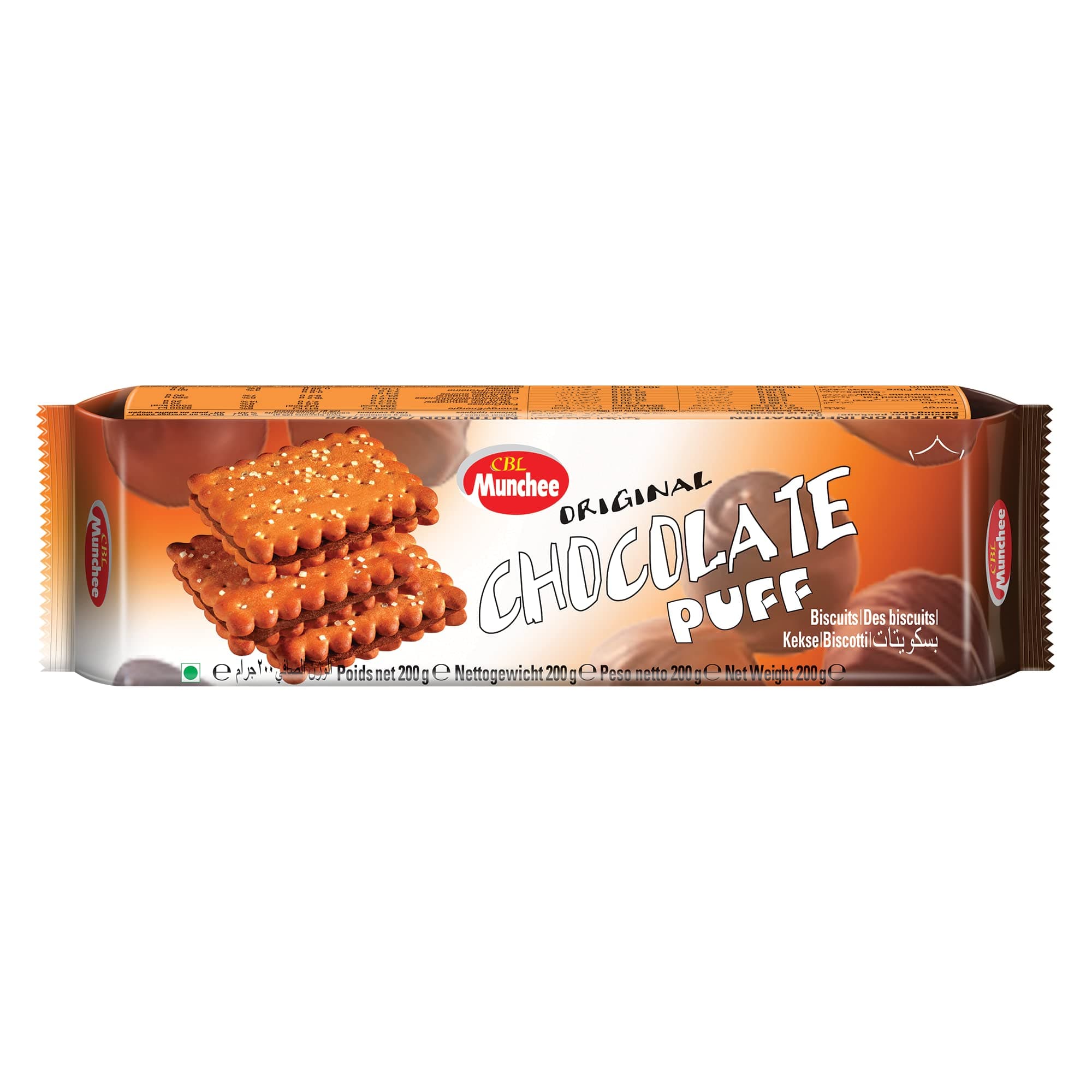 MuncheeChocolate Puff Biscuits Pack of 8