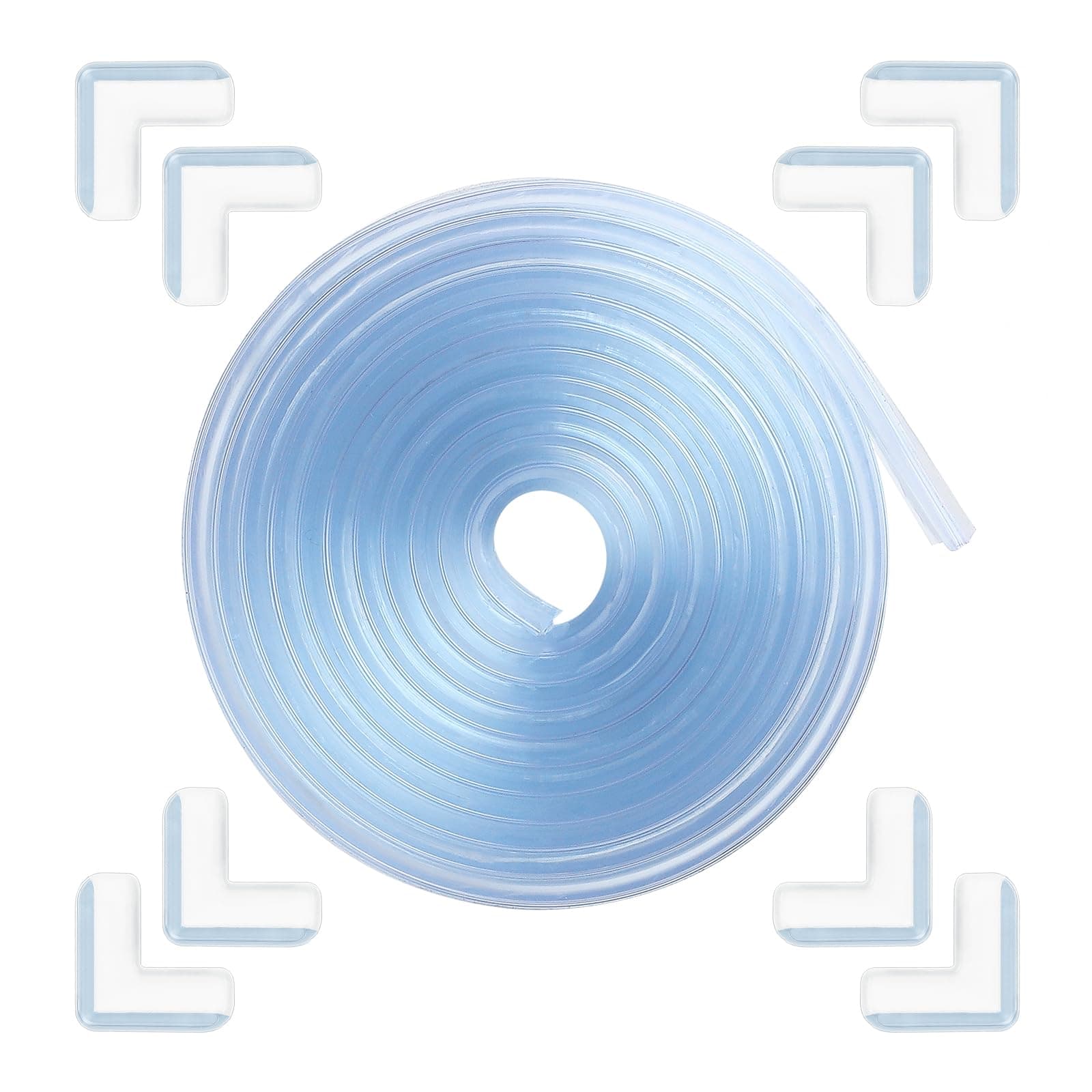 Edge Corner Protector Baby Proofing 6.6ft (2M) with 8 Corners, Clear Soft Corner Protectors Baby Proof, Furniture Corner Guard & Edge Safety, Edge Protector for Table and Fireplace