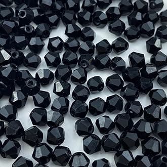 600pcs Bicone Crystal Beads 3mm Crystal Glass Faceted Beads for Necklace Bracelet Earrings DIY Jewelry Crafts Making Supplies(Black)