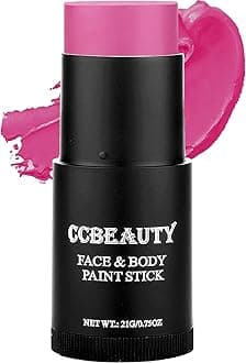 - CCbeauty Hot Pink Face Paint Stick, Face Painting Kit, Full Coverage SFX Makeup Foundation, Professional Non-Toxic Body Paint for Halloween Costume Cosplay Party, For Barbie, Panther, Catrina Makeup