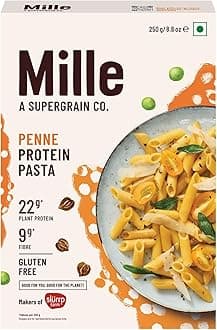Mille High Protein Penne Pasta | Gluten Free | No Maida | 1.8X Plant Protein | 250Gms
