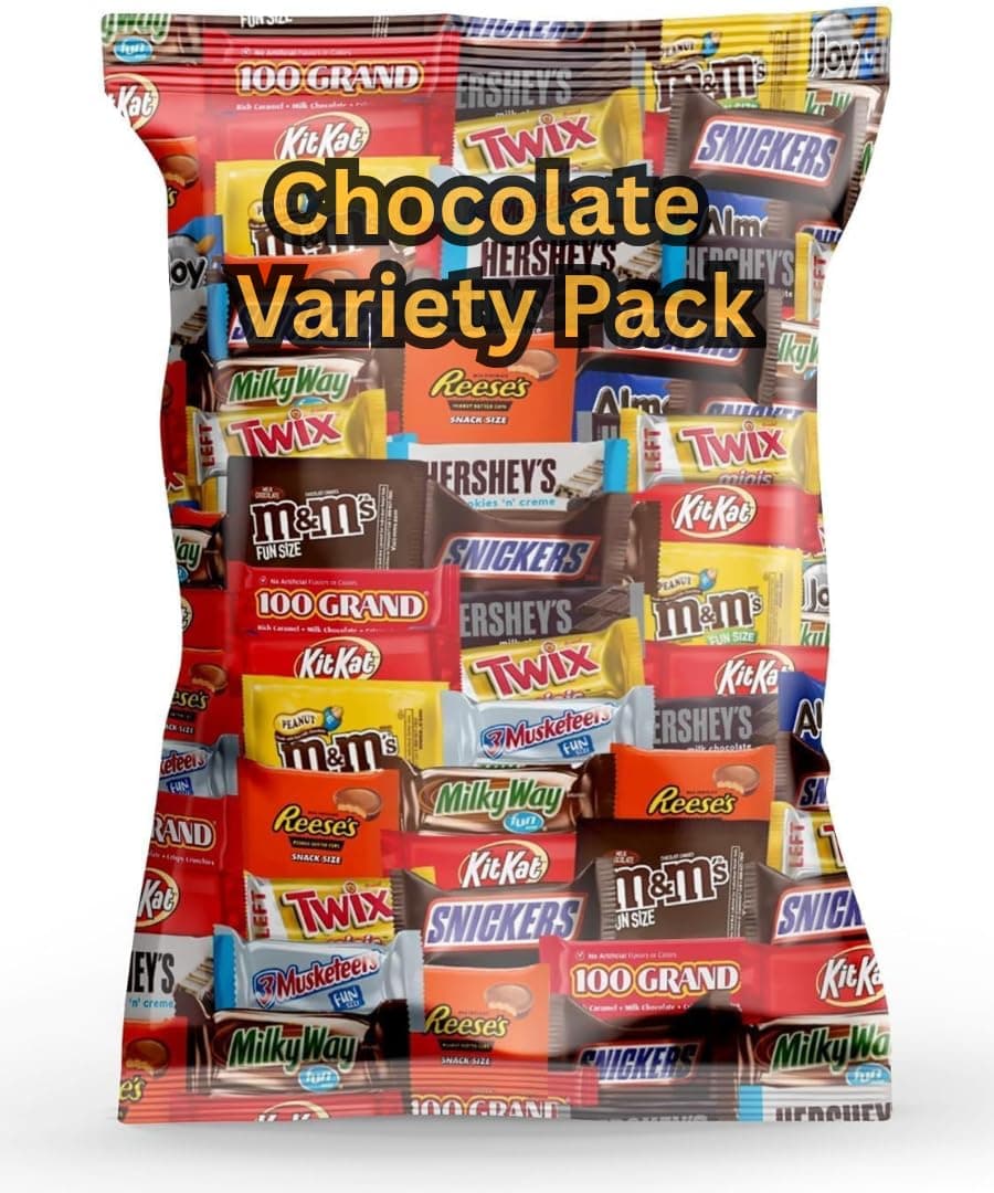Chocolate Candy Variety Pack - 2 LB Bulk Fun Size Mix, Individually Wrapped