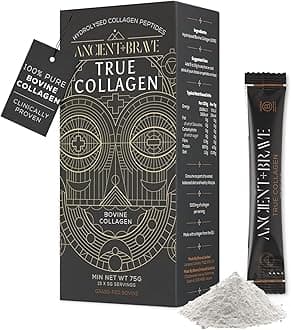 Ancient + Brave True Collagen Sachets 15 x 5g - Bovine Collagen Powder - 100% Hydrolysed Collagen Peptides (Type 1) - High Protein - Fasting & Keto Friendly - Neutral Tasting