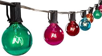 Brightown Outdoor String Lights G40 Globe Patio Lights with Edison Glass Bulbs, Waterproof Connectable Hanging Light for Backyard Porch Balcony Party Christmas Decor, E12 Socket Base (50FT Black Wire)