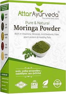Attar Ayurveda 100% Moringa Leaf Powder 200g | Natural Drumstick Leaf Powder | Herbal Supplement for Daily Use | Pure and Preservative-Free