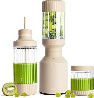 Beast Mighty 850 Plus | Premium Compact Personal Blender | Smoothies, Shakes, Dressings, Sauces | Blends Ice and Frozen Fruit | New XL Vessel | Extra Vessels, Lids and Straws | 850W (Sand)