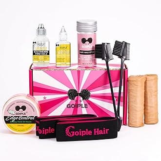 Wig Glue for Lace Front Wigs Lace Glue for Wig, Strong Hold Lace Glue for Lace Front Wig Lace Adhesive Hair Replacement with Remover, Wig Band, Hair Wax Stick, Edge Control Wig Installation Kit(10pcs)