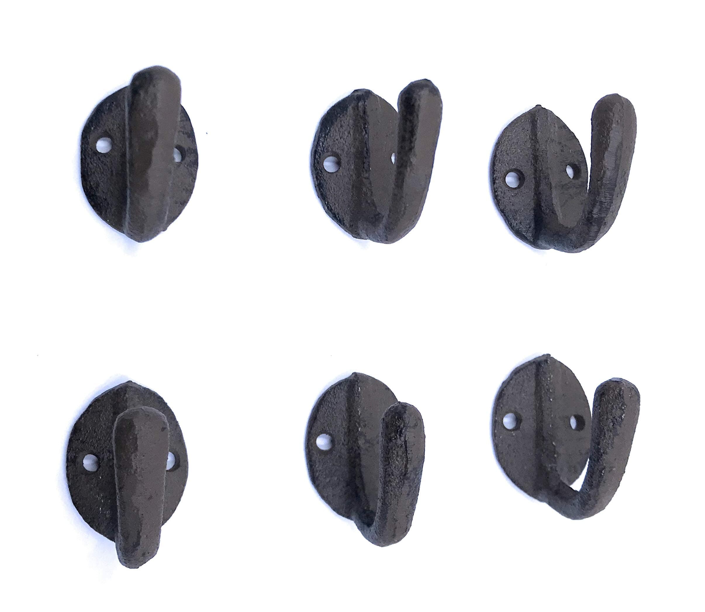 Artist UnknownRustic Cast Iron Coat Robe Door Hooks Set of 6