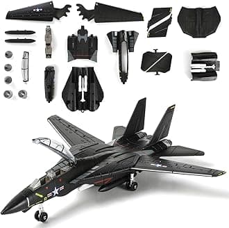 - 1:72 Scale F-14 Tomcat Fighter Jet Quick Build Model Kit (Black) Plastic Millitary F14 Airplane Assembly Aircraft Model with Stand Gift for Adults (36PCS)