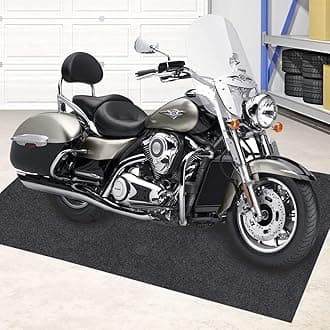 Large Motorcycle Mat Under Car Washable Garage Mats Oil Absorbent Pad Rubber Backing Layer Garage Mats Under Car Protects Floor from Spills, Drips, Splashes and Stains Oil Drip Pan (59x72 In)
